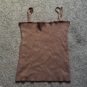Spaghetti strap ribbed tank!